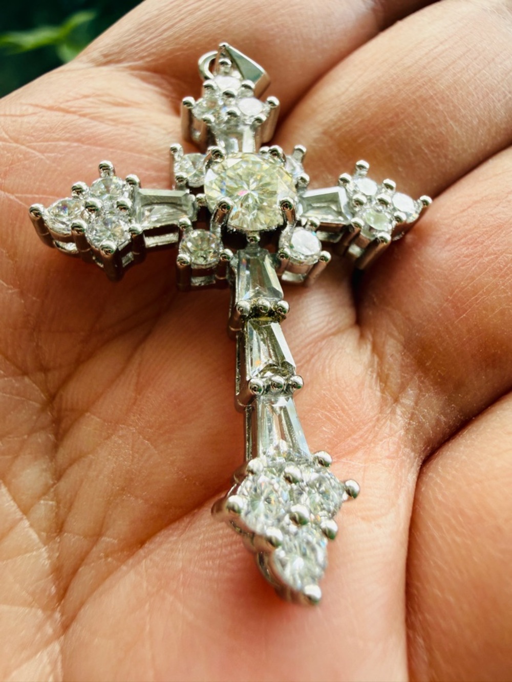 Moissanite Cross Pendant